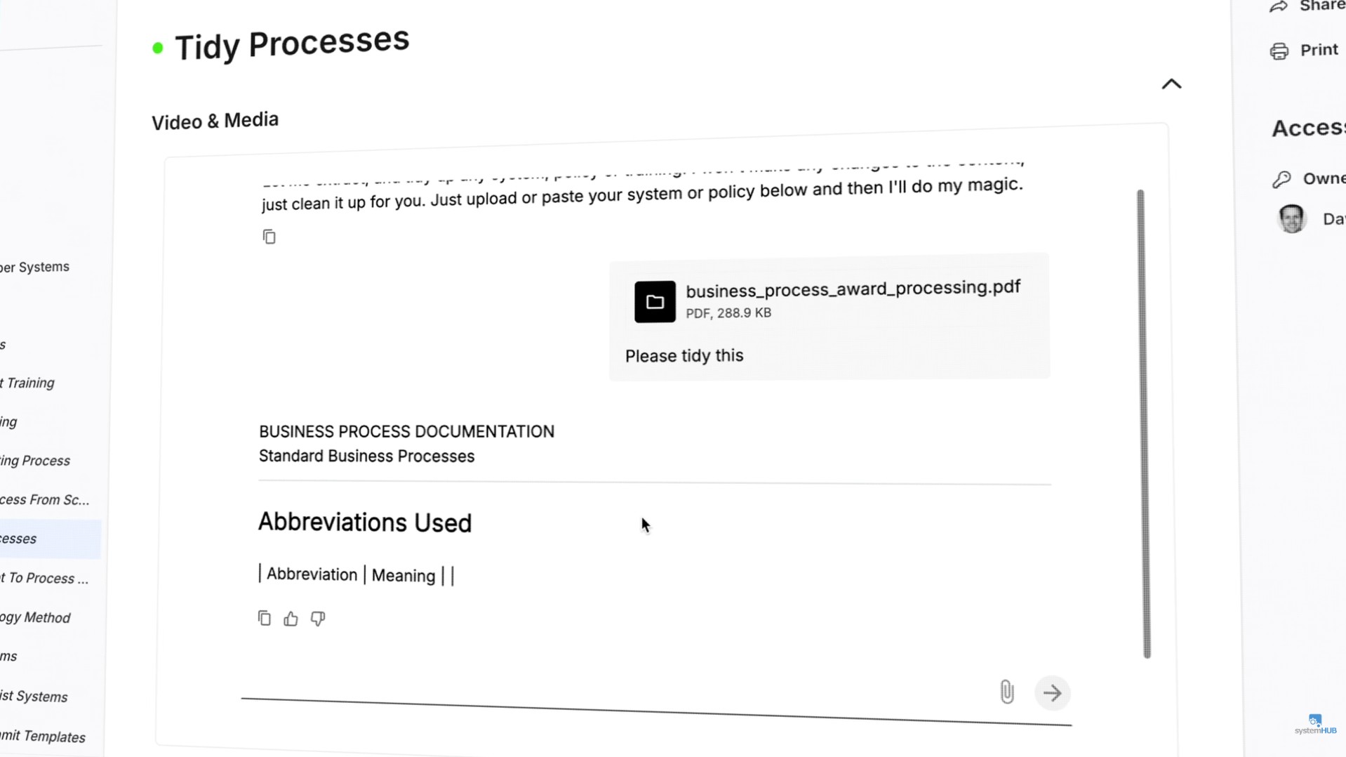 A clean, structured business process documented end-to-end