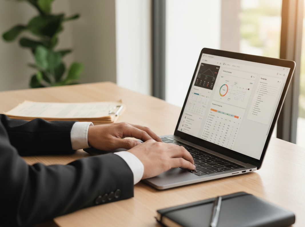 man working on laptop
