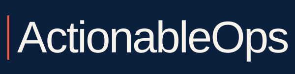 ActionableOps logo on blue