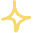 Yellow four-pointed star sparkle icon on white background
